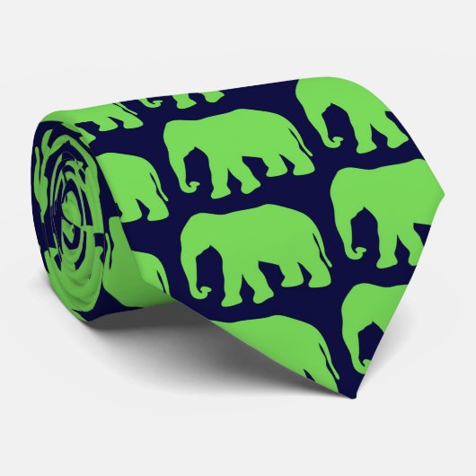 象の緑 ネクタイ (ロール)
