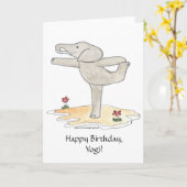 象の練習のヨガのダンサーの姿勢 カード (黄色い花)