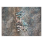 象の群れのデジタル芸術 テーブルクロス (正面(横))