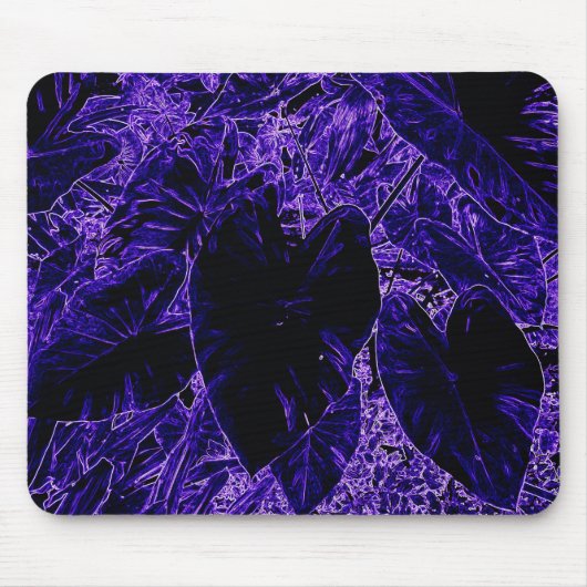 象の耳の葉の最深紫 マウスパッド (正面)