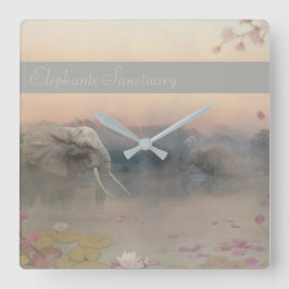 象の聖域 スクエア壁時計