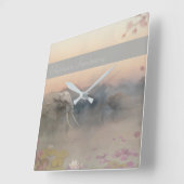 象の聖域 スクエア壁時計 (傾斜)