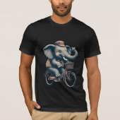 象の自転車レトロTシャツ Tシャツ (正面)