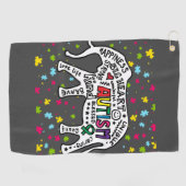 象の自閉症意識ゴルフ ゴルフタオル (横)