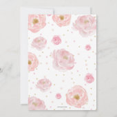 象の花のベビーシャワー感謝カード 女の子 招待状 (裏面)