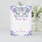 象の花を持つ双子の女の子サンキューカード エンクロージャーカード (スタンド正面)