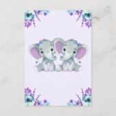 象の花を持つ双子の女の子サンキューカード エンクロージャーカード (裏面)