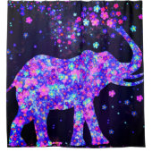 象の花シャワーカーテン シャワーカーテン (正面)