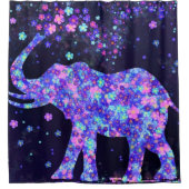 象の花シャワーカーテン シャワーカーテン (正面)