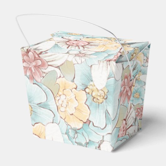 象の花模様男の子の赤ちゃんシャワーピクニックサンキュー フェイバーボックス (裏面サイド)