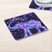 象の花紙コースター スクエアペーパーコースター (アングル)