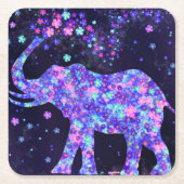 象の花紙コースター スクエアペーパーコースター (正面)