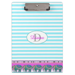 象の華美ターコイズを剥パーソナライズされたぎ クリップボード