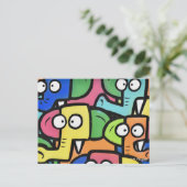 象の落書きポストカード ポストカード (スタンド正面)