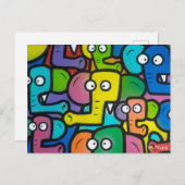 象の落書きポストカード ポストカード (正面/裏面)