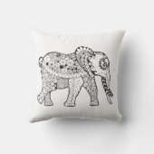 象の落書き クッション (裏面)