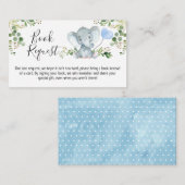 象の葉の赤ちゃんシャワーブックリクエスト エンクロージャーカード (正面/裏面)