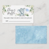 象の葉ベビーシャワーおむつラッフル エンクロージャーカード (正面/裏面)