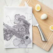 象の蝶 キッチンタオル (四つ折り)