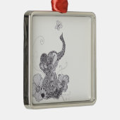 象の蝶 メタルオーナメント (右)