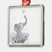 象の蝶 メタルオーナメント (左)