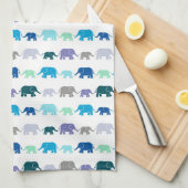 象の行進 キッチンタオル (四つ折り)