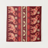 象の行進：シームレよくはしゃぐームパターン。 タペストリー (正面(横))