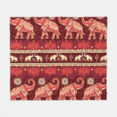 象の行進:シームレよくはしゃぐームパターン。 フリースブランケット (正面(横))