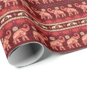 象の行進：シームレよくはしゃぐームパターン。 ラッピングペーパー (ロールコーナー)