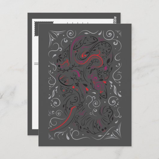 象の装飾 ポストカード (正面/裏面)