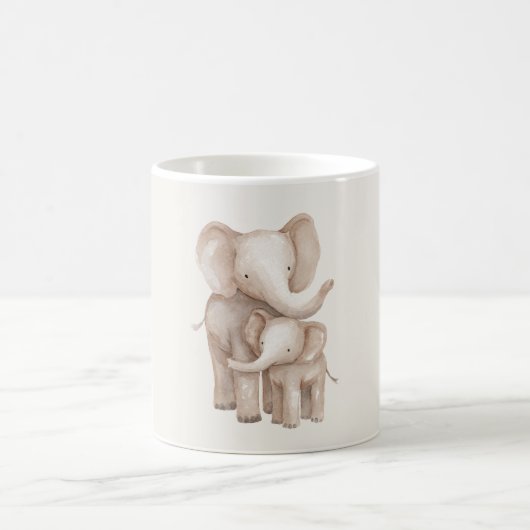 象の親子 コーヒーマグカップ (中央)