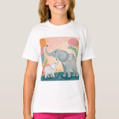 象の親子 Tシャツ (正面)