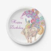 象の誕生会のプレート ペーパープレート (正面)