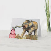 象の誕生日カード カード (正面)