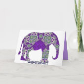 象の誕生日カード カード (裏面)