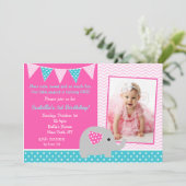 象の誕生日パーティー招待状 招待状 (スタンド正面)