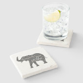 象の語雲の性質 ストーンコースター (横)