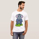 象の警察官の警察帽 Tシャツ (正面フル)