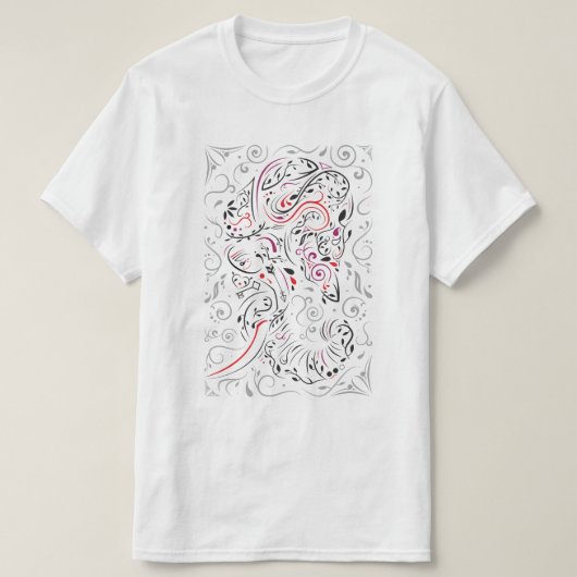 象の豪華な装飾 Tシャツ (デザイン正面)