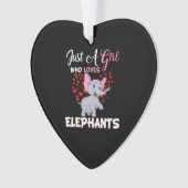 象の贈り物が大好きな女の子 オーナメント (正面)