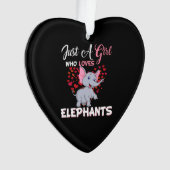 象の贈り物が大好きな女の子 オーナメント (正面)