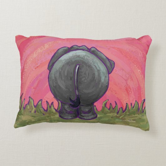 象の贈り物とアクセサリー アクセントクッション (裏面)