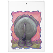 象の贈り物とアクセサリー クリップボード (裏面)