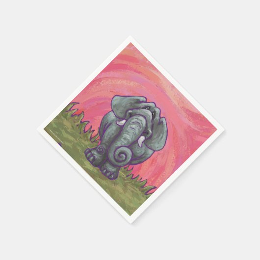 象の贈り物とアクセサリー スタンダードカクテルナプキン (角)