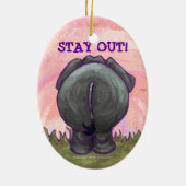 象の贈り物とアクセサリー セラミックオーナメント (裏面)