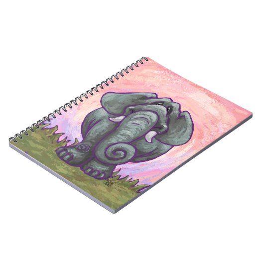 象の贈り物とアクセサリー ノートブック (左側)