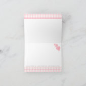 象の赤ちゃんありがとうピンクのギンガム サンキューカード (内部)