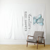 象の赤ちゃんのシャワー背景、写真撮影小道具 タペストリー (インサイチュ(横))