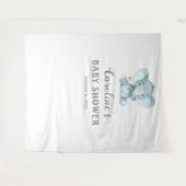 象の赤ちゃんのシャワー背景、写真撮影用小道具 タペストリー (正面(横))