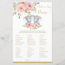 象の赤ちゃんシャワーあなたの財布のゲームの中にあるものを